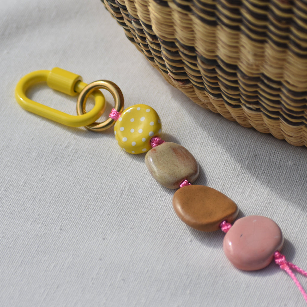 Pastel Pink Lemonade Handmade Keychain
