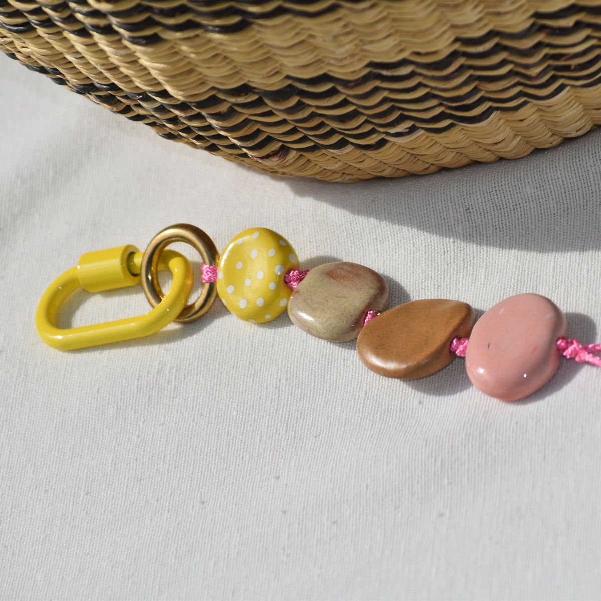 Pastel Pink Lemonade Handmade Keychain
