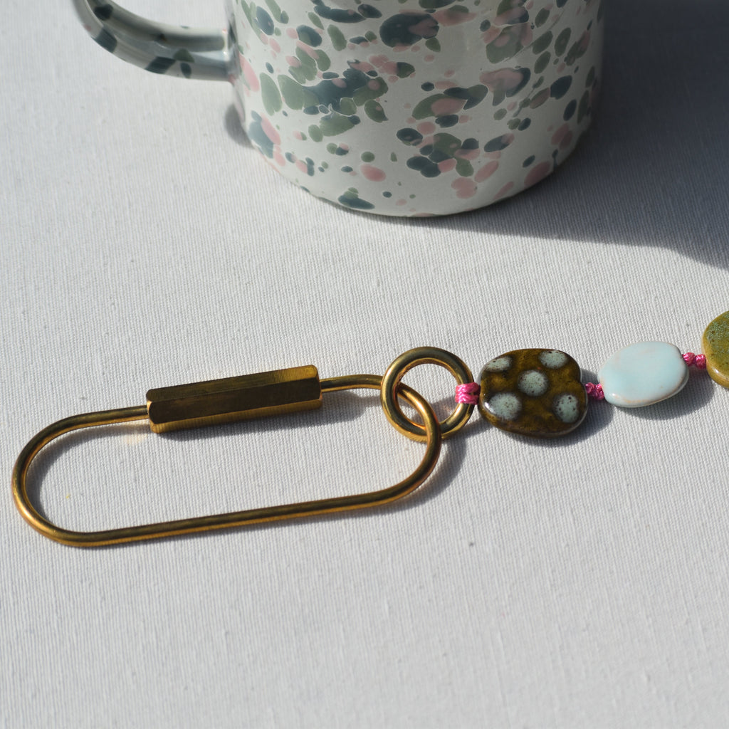Strawberry Matcha Clouds Handmade Keychain