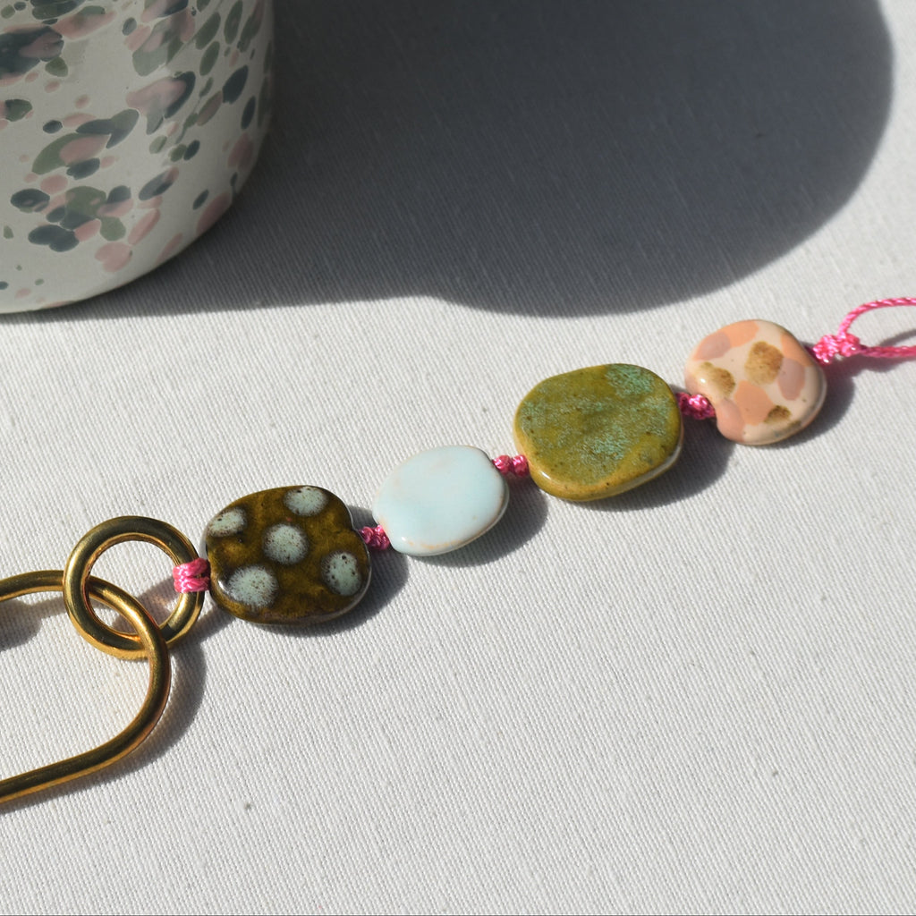 Strawberry Matcha Clouds Handmade Keychain