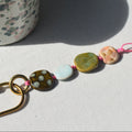Strawberry Matcha Clouds Handmade Keychain