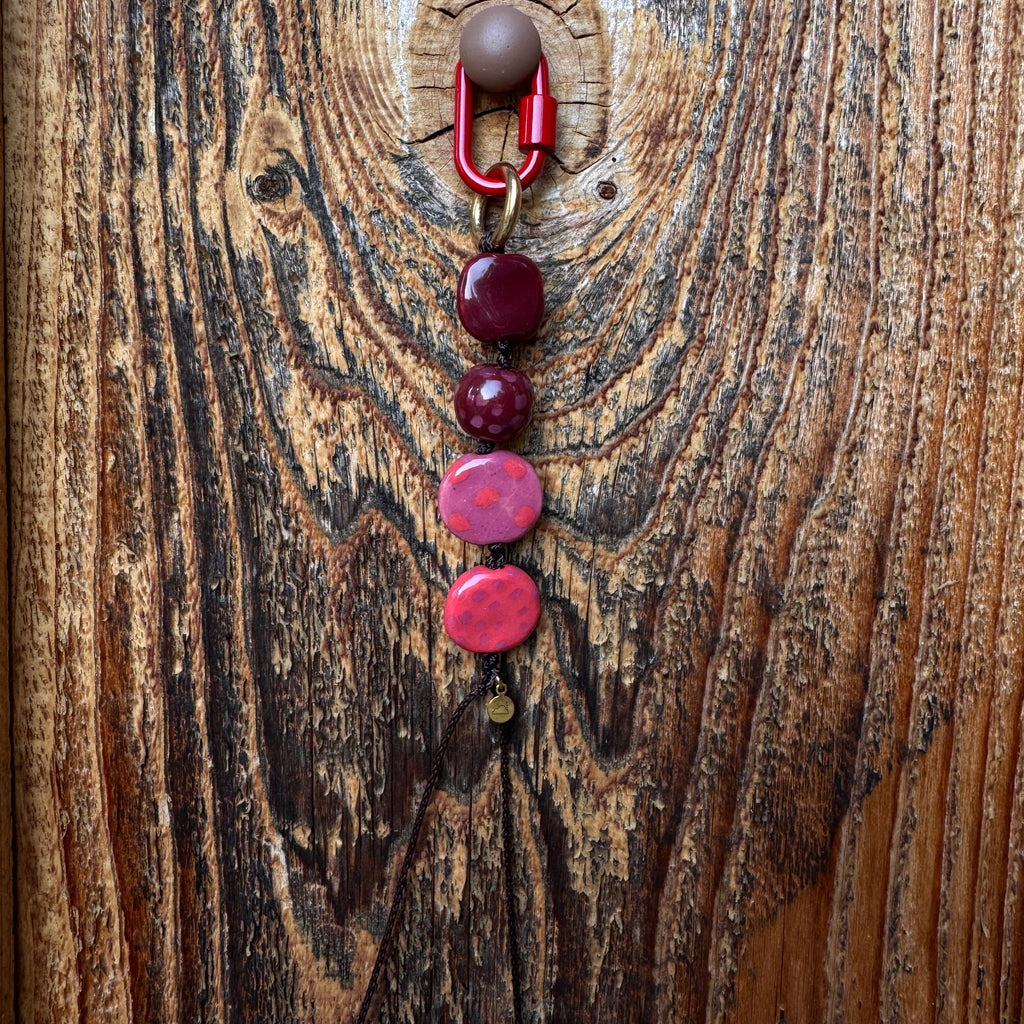 Hibiscus Hiccups Handmade Keychain